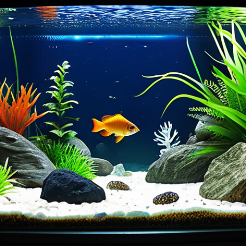 Tranquil Fish Tank Scene**

A vibrant and healthy community fish tank, fully clothed colorful fish swimming peacefully among lush green plants and decorative rocks, water is crystal clear, proper finger count, perfect anatomy, natural proportions, gentle lighting, safe for work, appropriate content, fully clothed, professional, modest, family-friendly.

**