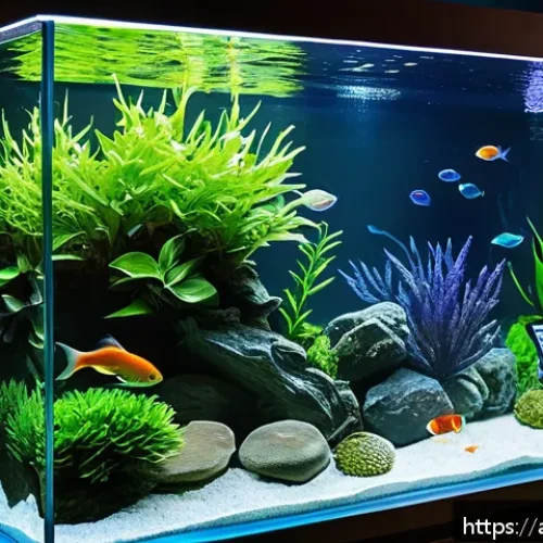 Home 30 관상어 재테크 방법 - A vibrant indoor aquarium scene designed for an Arabic-speaking fish enthusiast, showcasing a medium...
