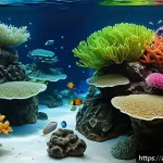 Home 23 해수어 라이브 락 - A vibrant marine aquarium scene showcasing a variety of live rocks including broken coral rocks, bas...